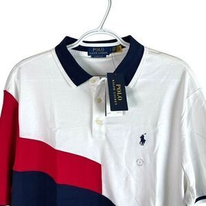 NEW Polo Ralph Lauren‎ USA Polo Shirt Mens L Interlock Colorblock Geometric $138